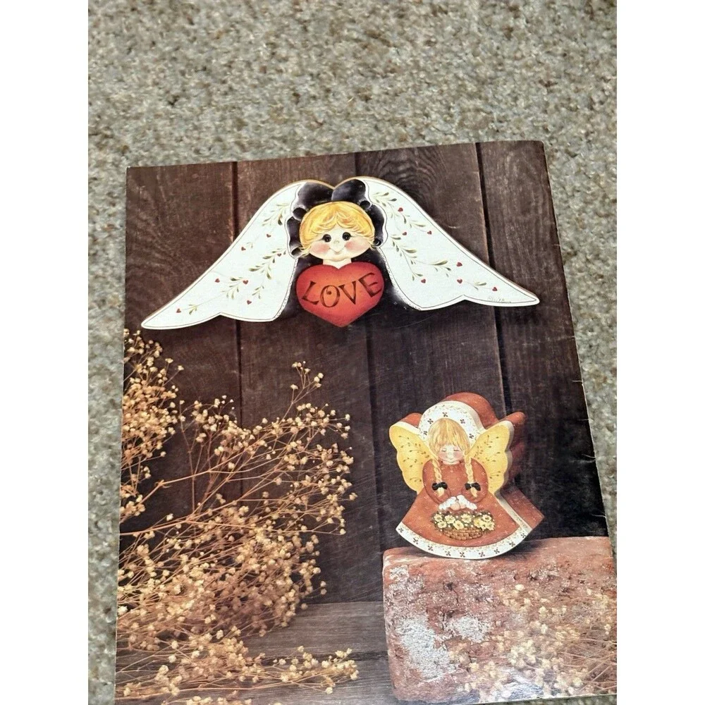 Almost Heaven Angels Elaine Thompson Folk Art Painting Pattern Book Vintage